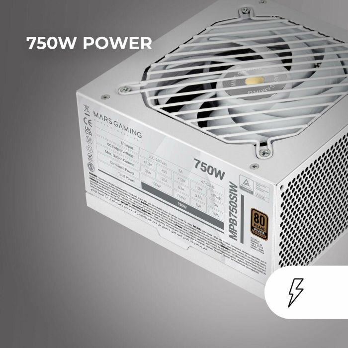 Mars Gaming Fuente de Alimentación 750W MPB750SIW Extreme Silence 80 PLUS Bronze Blanco 4