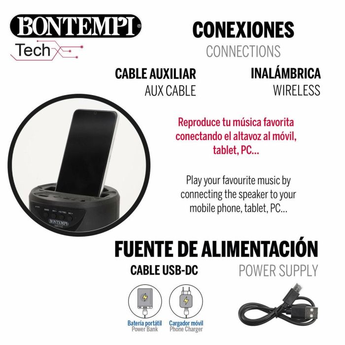Altavoz con Micrófono Karaoke Bontempi 6 Unidades 4 Altavoz con Micrófono Karaoke Bontempi 6 Unidades 4