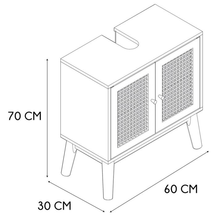 Mueble Lavabo Bali 60X30 Home Deco Factory altura 70 5