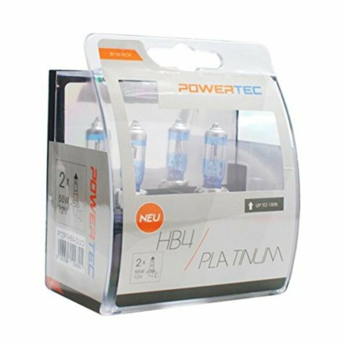 Powertec MTECPTZPTHB4-DUO Lámpara Halógena HB4 12V 55W Platinum +130% Más Luz Blanca Pack Duo