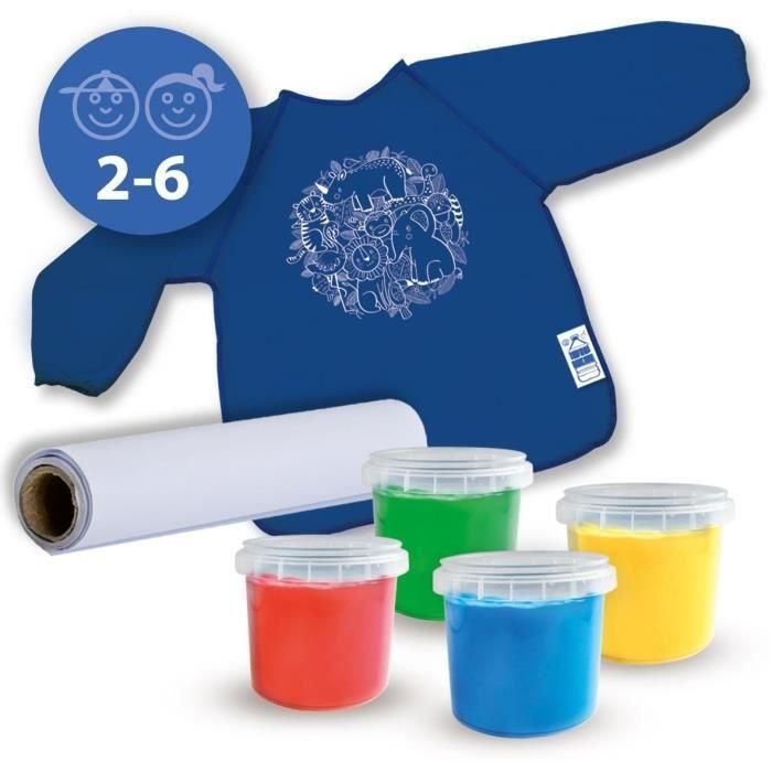 SES CREATIVE - Kit para pintar con los dedos con delantal Eco - 100% reciclado 1 SES CREATIVE - Kit para pintar con los dedos con delantal Eco - 100% reciclado 1