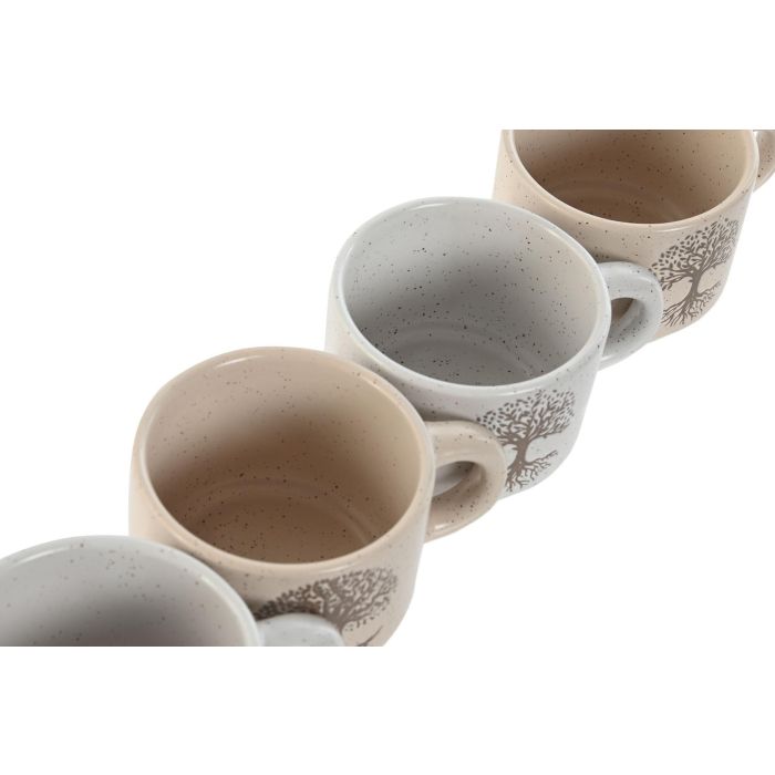 Cafe Tradicional DKD Home Decor Beige Blanco Roto 7.5 x 5.7 x 10 cm Set de 4 3