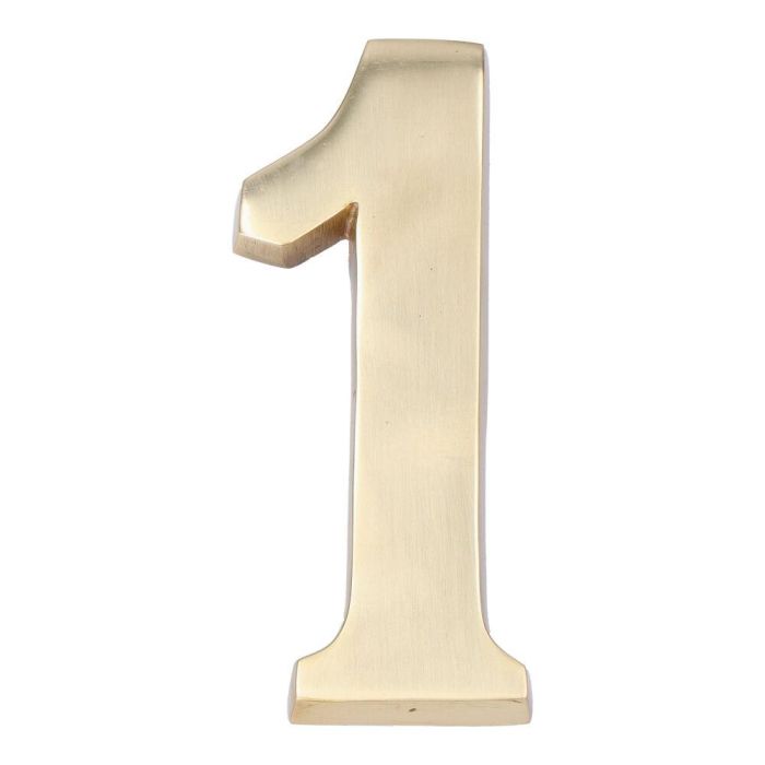 Edm Número 1 Latón Pulido 10cm Fijación Invisible 0 Edm Número 1 Latón Pulido 10cm Fijación Invisible 0