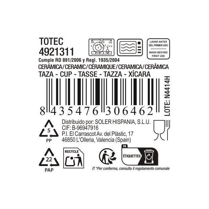 Inde Taza de Café Cortado Totec de 200 cc - Ø7x8.5 cm (24 Unidades) 3