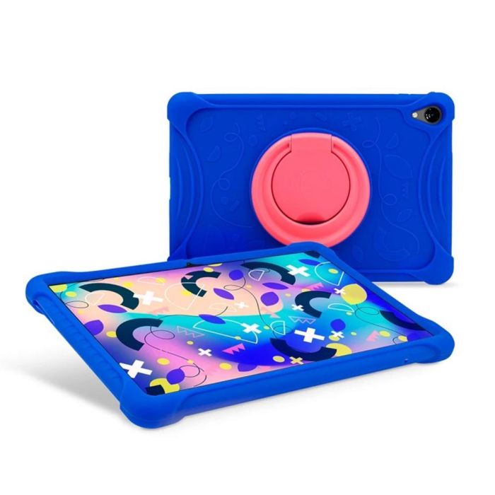 SPC Funda Protectora Antigolpes para Tablet Gravity 11 de 11 Pulgadas, Silicona con Soporte Giratorio Azul para Niños