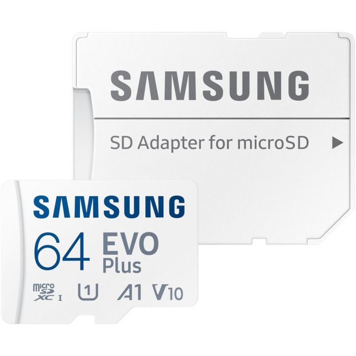 Samsung MB-MC64SA/EU Tarjeta Memoria microSD EVO Plus 2023 64GB 160MB/s Clase 10 U3 V30 A2 con Adaptador SD 2 Samsung MB-MC64SA/EU Tarjeta Memoria microSD EVO Plus 2023 64GB 160MB/s Clase 10 U3 V30 A2 con Adaptador SD 2