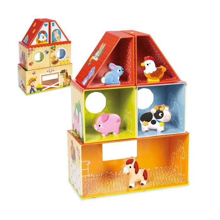 Goula 53470 My First Farm - Granja de Construcción con 5 Animales para Bebés +12 Meses