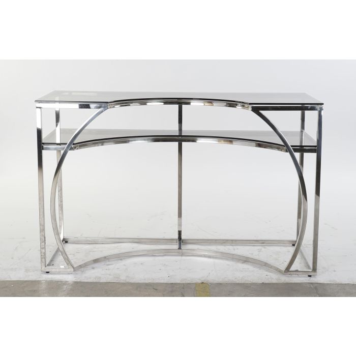 DKD Home Decor Consola Plateada Acero y Cristal 50 x 75 x 120 cm Desmontable 4