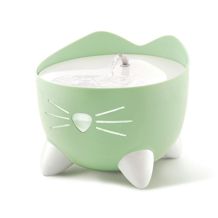 Catit PIXI Fuente de Agua Automática para Gatos - Bebedero de Agua Fresca 2,5 L Verde - Ayuda a prevenir enfermedades urinarias