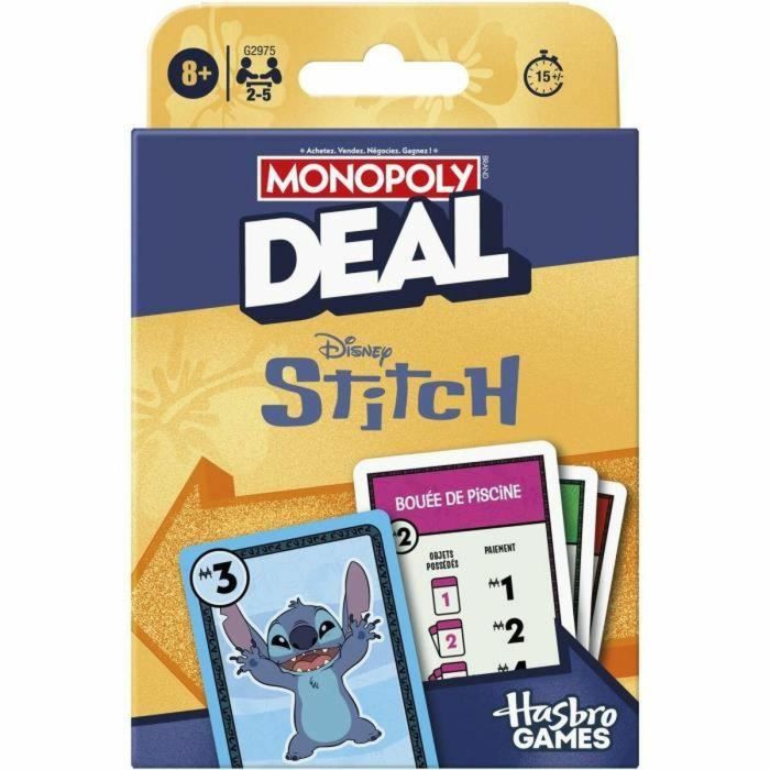 Hasbro Monopoly Deal Stitch Juego de Cartas Rápido 15 Minutos HASG2975101 a partir de 8 años