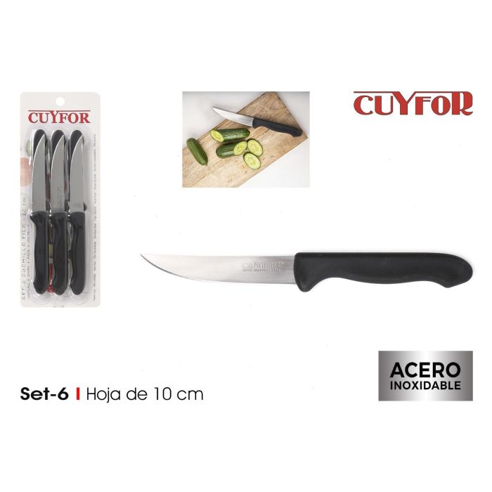 Set de 6 cuchillos Filo 10 cm Cuyfor (24 Unidades) Set de 6 cuchillos Filo 10 cm Cuyfor (24 Unidades)