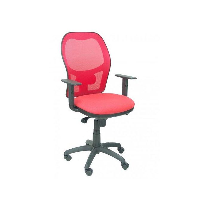 Silla Piqueras Y Crespo Jorquera Brazos Regulables Mecanismo Sincro Con Regulador De Tension Respaldo De Malla Roja Y Asiento Tapizado Bali Rojo