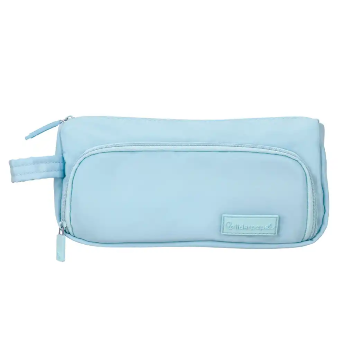 Liderpapel Estuche Portatodo Minibag, Azul Pastel, 2 Cremalleras, Bolsillo Interior, 210x100x70 mm 1