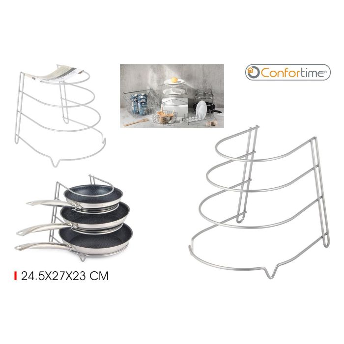 Organizador de sartenes Confortime, 24.5 x 27 x 23 cm, color gris (12 Unidades) Organizador de sartenes Confortime, 24.5 x 27 x 23 cm, color gris (12 Unidades)