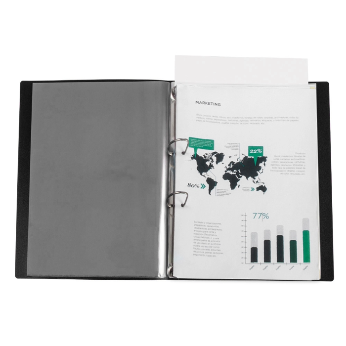 Liderpapel Carpeta Canguro 2 Anillas 25 mm Mixtas Polipropileno DIN A4 Negro Opaco 4