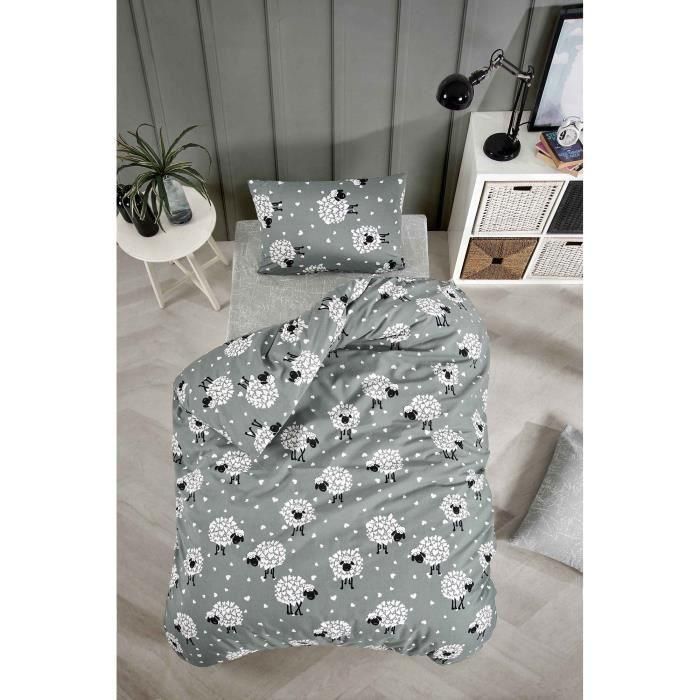 Juego de cama ASI8684283019366 - 1 funda nórdica 220x240 cm + 2 fundas de almohada 60x60 cm - Algodón/Poliéster Gris 0 Juego de cama ASI8684283019366 - 1 funda nórdica 220x240 cm + 2 fundas de almohada 60x60 cm - Algodón/Poliéster Gris 0
