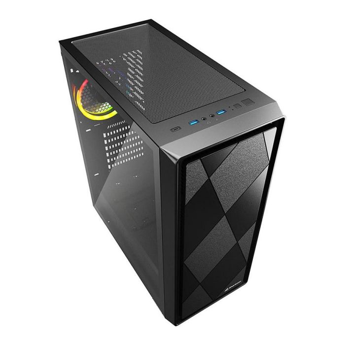 SHARKOON VS8 RGB Midi Tower Negro PC Vidrio Templado ATX Micro ATX Mini-ITX 2x USB 3.2 Gen 1 1x USB 3.2 Gen 2 2