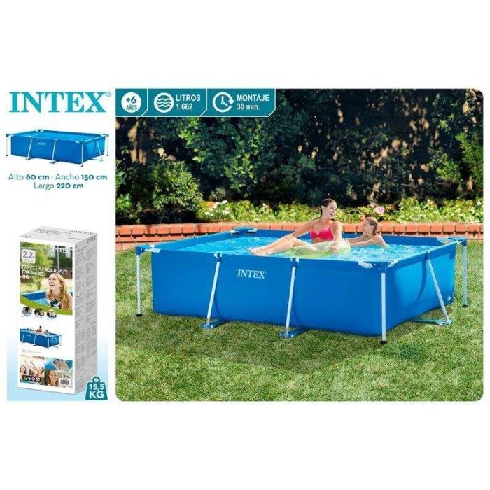 Piscina rectangular desmontable (capacidad 1662 litros) (+ 6 años) 220x150x60 cm 17 Piscina rectangular desmontable (capacidad 1662 litros) (+ 6 años) 220x150x60 cm 17