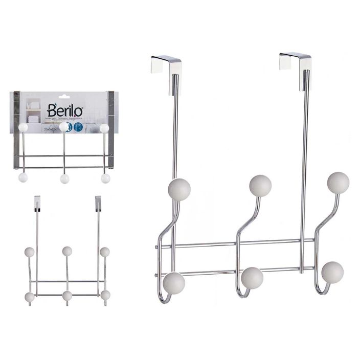 Percha para Puerta con 6 Ganchos - Blanco Berilo - 22.5x25x9 cm (24 Unidades) Percha para Puerta con 6 Ganchos - Blanco Berilo - 22.5x25x9 cm (24 Unidades)