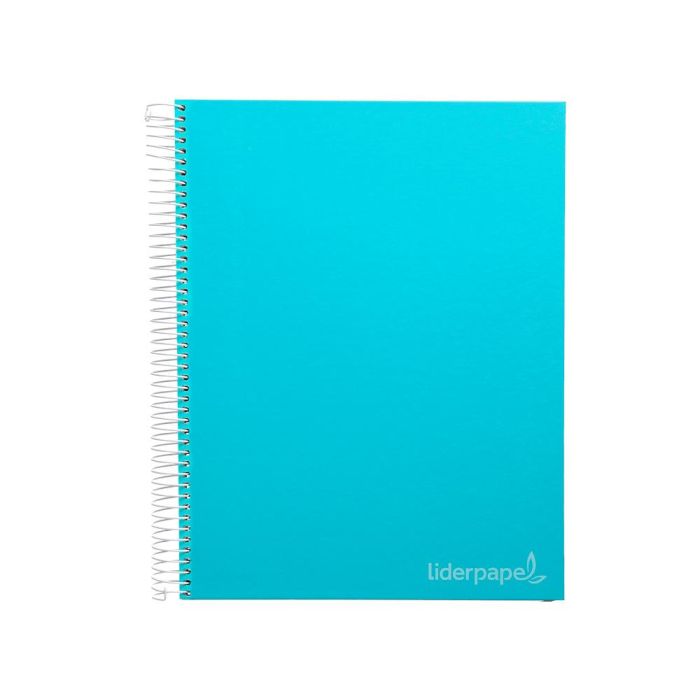 Cuaderno Espiral Liderpapel A4 Micro Jolly Tapa Forrada 140H 75 gr Cuadro 5 mm 5 Bandas4 Taladros Color Celeste 1