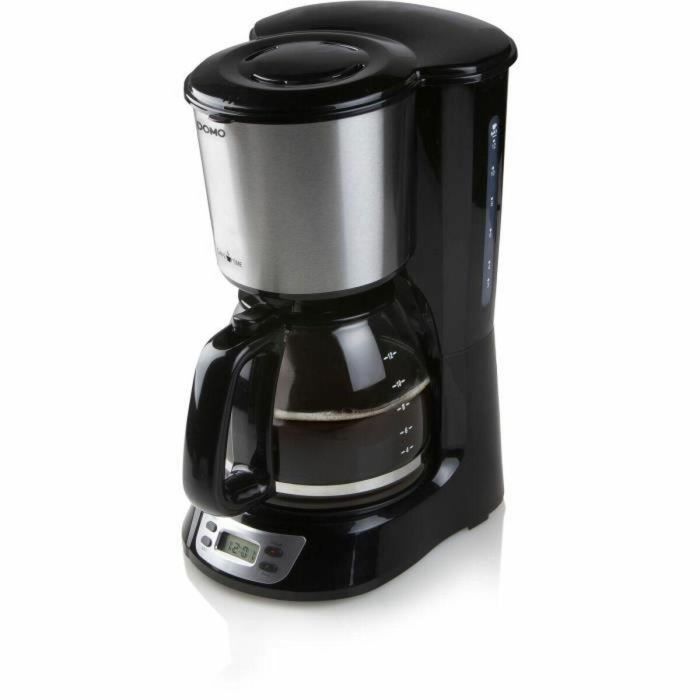 Domo Cafetera de filtro DO708K - 1000 W - 1,5 L - 12 tazas - Pantalla LCD - Temporizador 24 horas - Negra y acero inoxidable 3