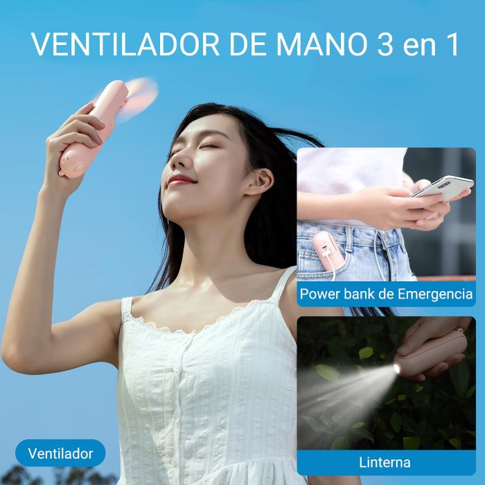 Jisulife Life 8 Plus Ventilador Portátil Multifunción Mini Ligero con Linterna y Powerbank 4500mAh, hasta 46h Autonomía, USB-C 5 Jisulife Life 8 Plus Ventilador Portátil Multifunción Mini Ligero con Linterna y Powerbank 4500mAh, hasta 46h Autonomía, USB-C 5