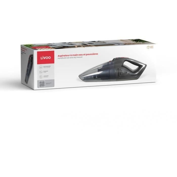 Aspiradora de mano LIVOO DOH137R (seco y húmedo) - 70 W - 2 en 1 - Filtro lavable - Depósito de 150/550 ml - Gris/Rojo 4