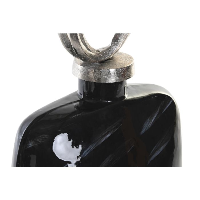 DKD Home Decor Jarrón Moderno de Cristal y Aluminio Negro Plateado con Tapa 13x41x23 cm 1 DKD Home Decor Jarrón Moderno de Cristal y Aluminio Negro Plateado con Tapa 13x41x23 cm 1