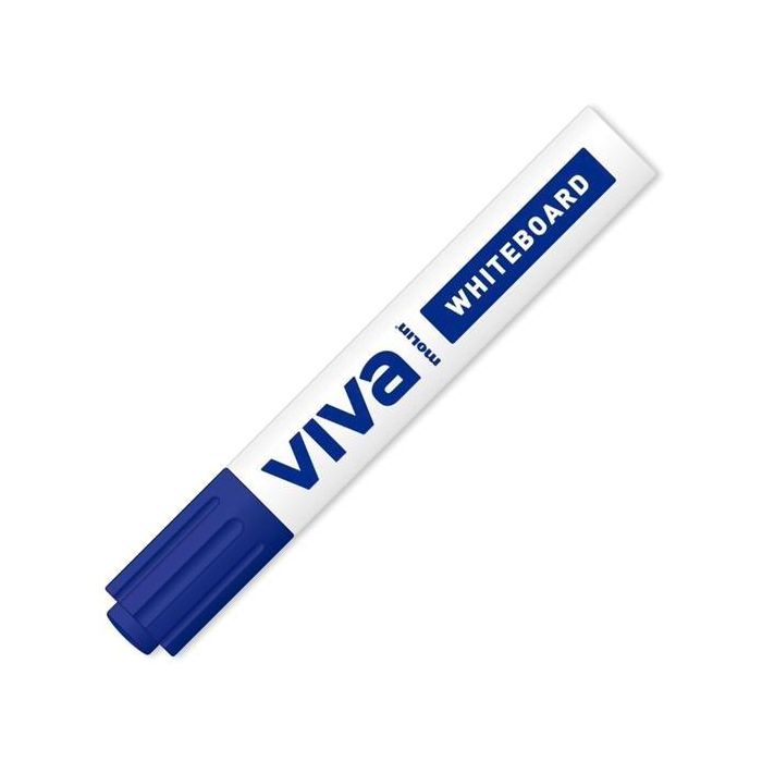 Molin Rotulador Pizarra Blanca Signo Azul, Punta Fibra, Tinta Cap Off (12 Unidades) para Escritura Suave y Limpia (12 Unidades)