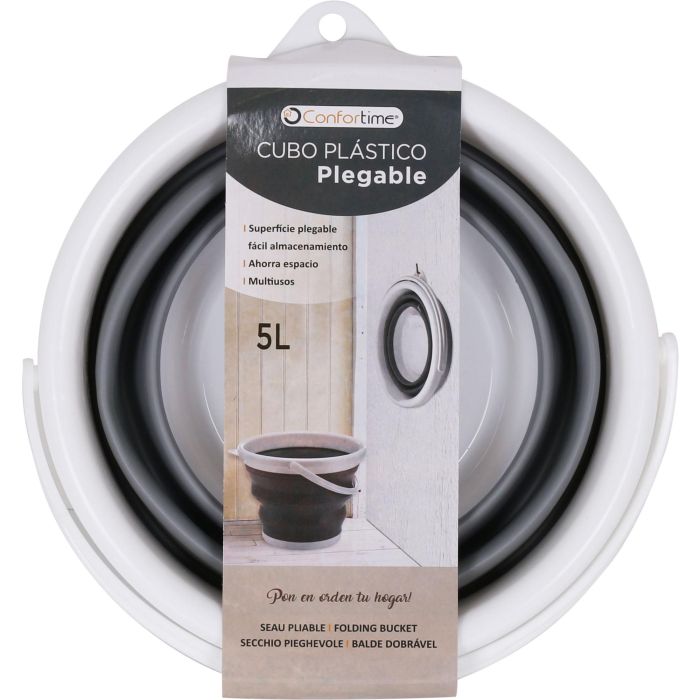 Confortime Cubo Plegable de Plástico 5 Litros (6 Unidades) 6