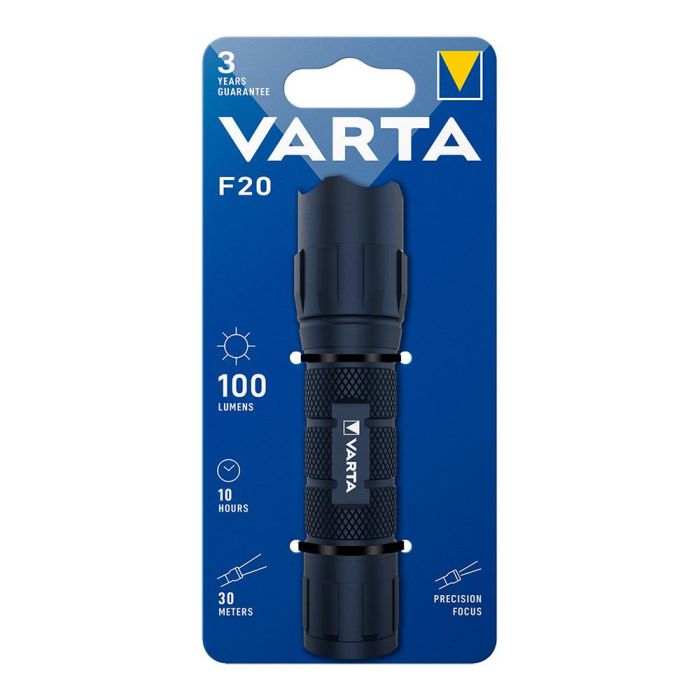 Varta Linterna f20 LED 100 lm 2 Modos Luz 30 m Alcance 10h Autonomía Aluminio AAA 2 Varta Linterna f20 LED 100 lm 2 Modos Luz 30 m Alcance 10h Autonomía Aluminio AAA 2