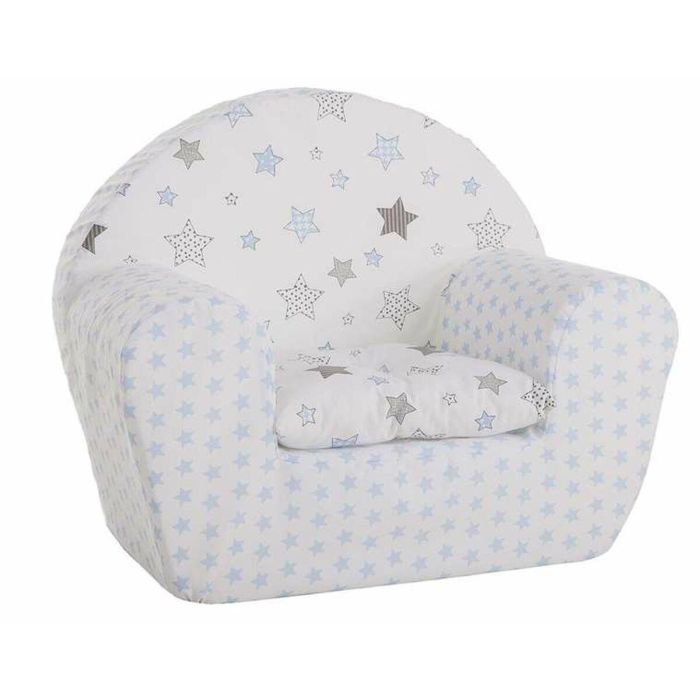 Sillon azul y estrellas gris con cojin