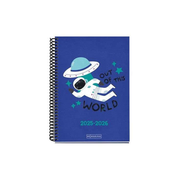 Agenda Escolar (2025-26) Miquelrius Junior Espiral Tapa Extra Plus 4º 150X213 S/V Apais. Out In Space