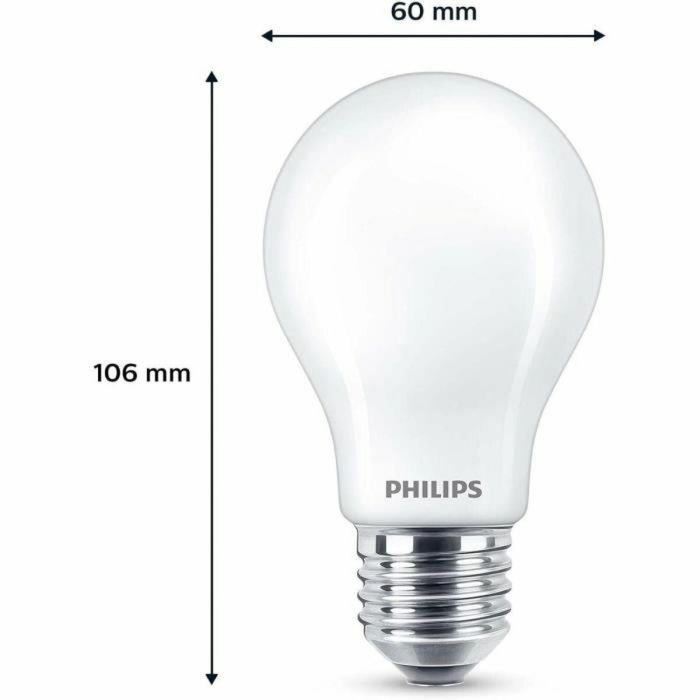 Philips Bombilla LED Clásica A60 E27 60W Blanco Cálido No Regulable Pack 3 Unidades 2