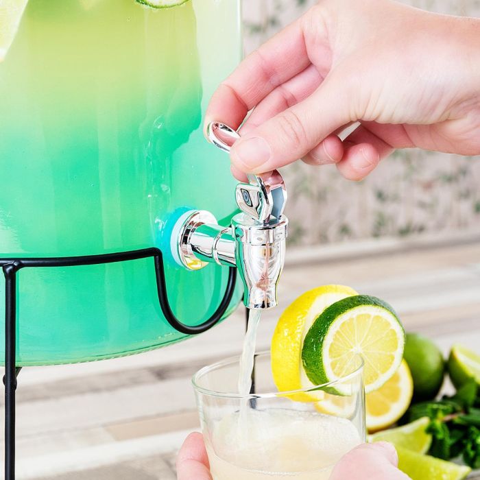 Quid Dispensador Bebidas Viba de Vidrio 7,5 L Multicolor. Material 100% Higiénico y Ecológico. Fácil de Limpiar, Apto Frigorífico. 4 Quid Dispensador Bebidas Viba de Vidrio 7,5 L Multicolor. Material 100% Higiénico y Ecológico. Fácil de Limpiar, Apto Frigorífico. 4