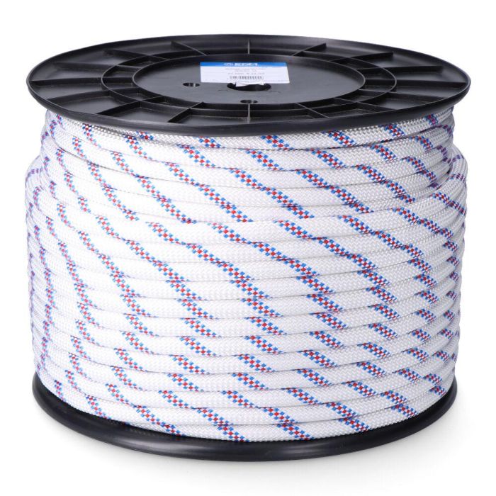 Cuerda driza trenzado poliéster blanco distintivo, calibre 12 mm x 100 m Cuerda driza trenzado poliéster blanco distintivo, calibre 12 mm x 100 m