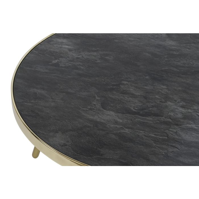 DKD Home Decor Mesa Centro Glam Negro Dorado Acero Cristal 82.5 x 40 x 82.5 cm 1