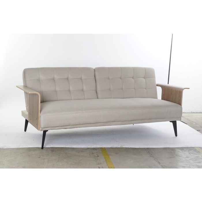 DKD Home Decor Sofá Cama Urban Beige y Marrón de Eucalipto y Poliéster Desmontable 203x87x81 cm Alt. asiento 41 cm 7 DKD Home Decor Sofá Cama Urban Beige y Marrón de Eucalipto y Poliéster Desmontable 203x87x81 cm Alt. asiento 41 cm 7