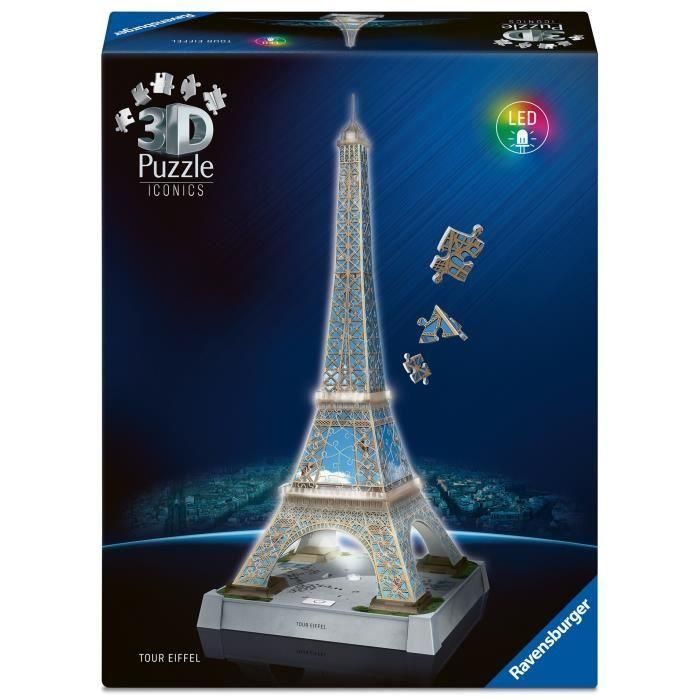 Ravensburger Puzzle 3D Torre Eiffel con Luz LED, 216 Piezas, a partir de 8 años 0 Ravensburger Puzzle 3D Torre Eiffel con Luz LED, 216 Piezas, a partir de 8 años 0