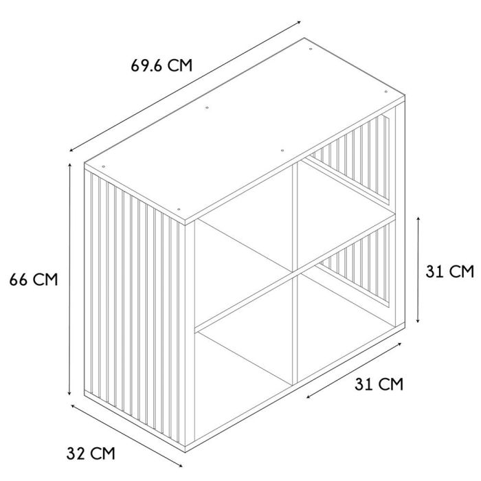 Home Deco Factory Estantería Klaus 4 Compartimentos Madera 69,6x32x66 cm 6