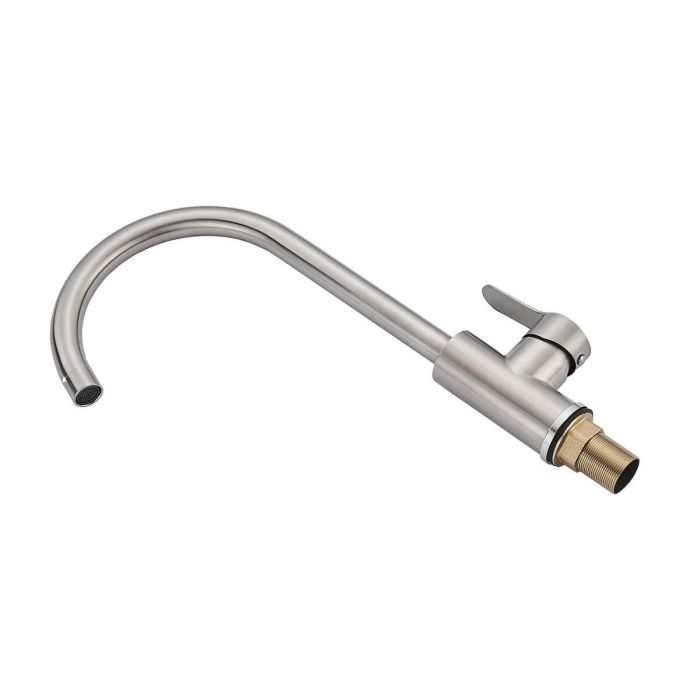 Grifo Monomando Fontastock Gris Acero Inoxidable Cerámico Aleación de Zinc Forma de C 6 Grifo Monomando Fontastock Gris Acero Inoxidable Cerámico Aleación de Zinc Forma de C 6