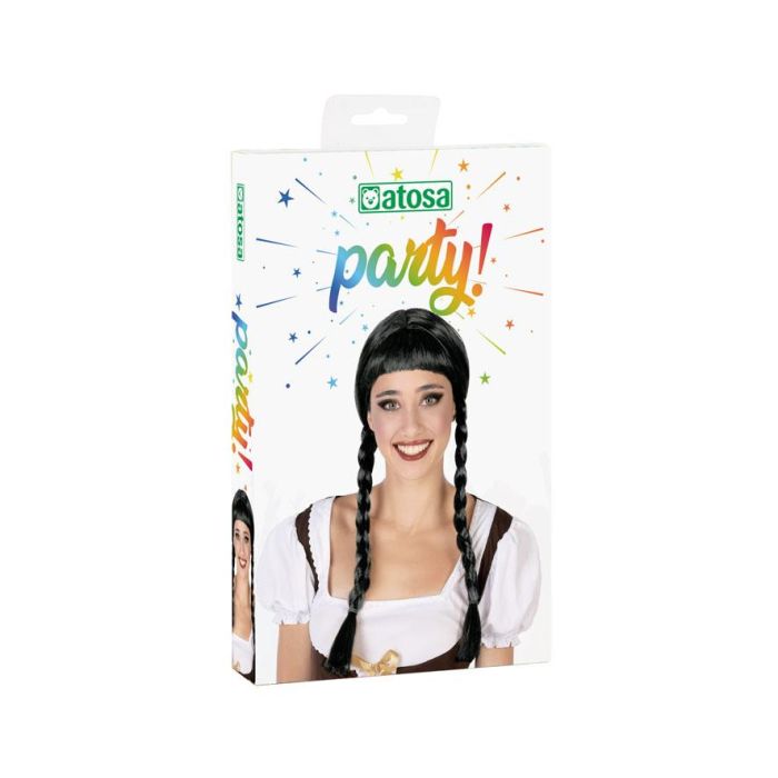 Peluca Morena Trenzas Largas Con Flequillo