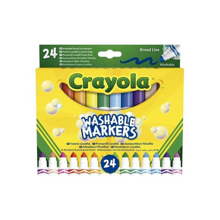 Rotulador Fibra Crayola Super Lavable Punta Maxi Caja De 24