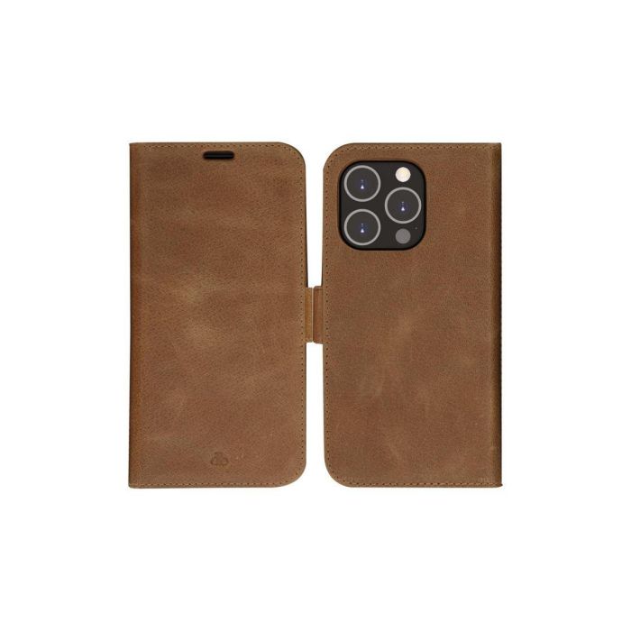 dbramante1928 Funda Cartera Lynge 2 en 1 para iPhone 14 Pro, Piel plena flor, Desmontable, Tan 2
