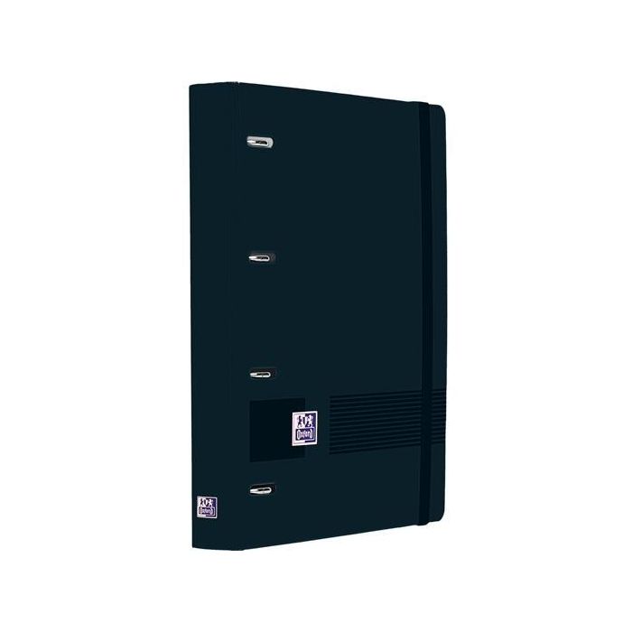Oxford Carpeta Anillas 4x35 A4+ Polyfoam Negro, C-Recambio 1 Línea, Write&Erase, Compatible con Scribzee