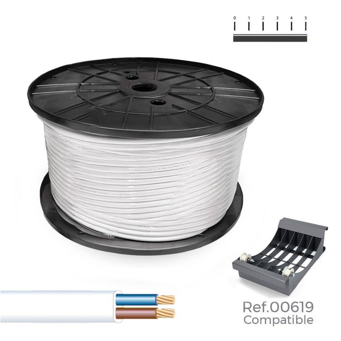 Cable Eléctrico Manguera Sediles Blanco 2 x 0,75 mm 400 m h05vvh2-f Bobina 1