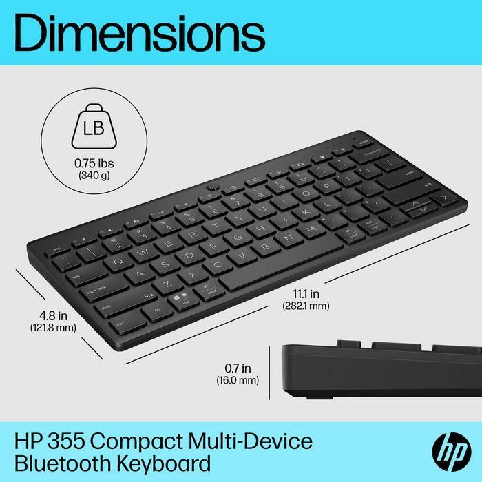 HP 355 Compact Multi UK - Teclado Inalámbrico Bluetooth Cómodo Compacto para Escritorio y Portátil 4 HP 355 Compact Multi UK - Teclado Inalámbrico Bluetooth Cómodo Compacto para Escritorio y Portátil 4
