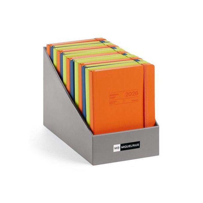 Agenda Anual (2025-26) Miquelrius 16 Meses Cosida Tapa Simil Piel 140X190 S/V Apais. Surtido Expositor De 12