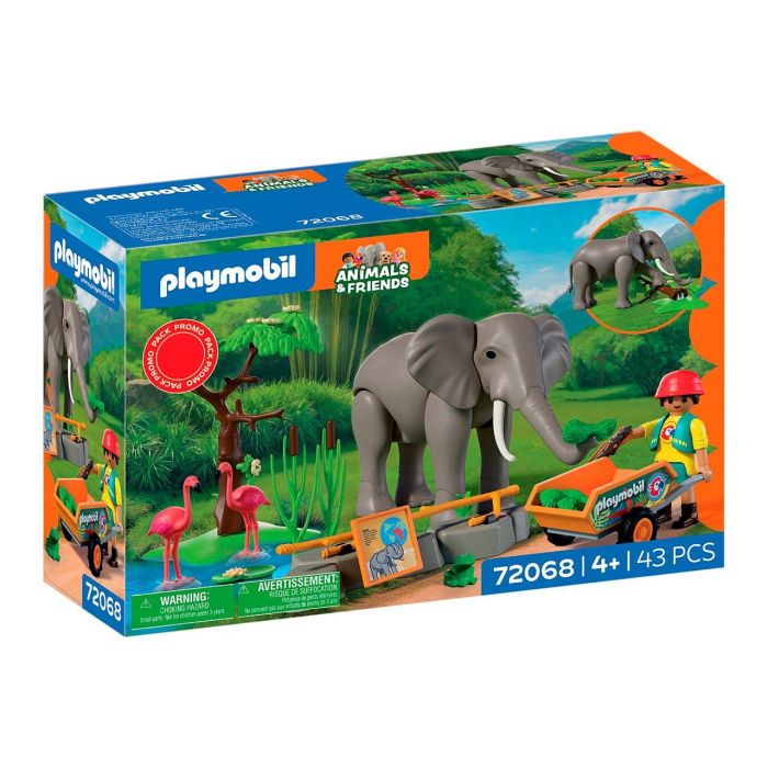 PLAYMOBIL Set de Zoo Elefante con Cuidadora y Flamencos, Figuras para Juego de Rol, Ref. 72068 0 PLAYMOBIL Set de Zoo Elefante con Cuidadora y Flamencos, Figuras para Juego de Rol, Ref. 72068 0