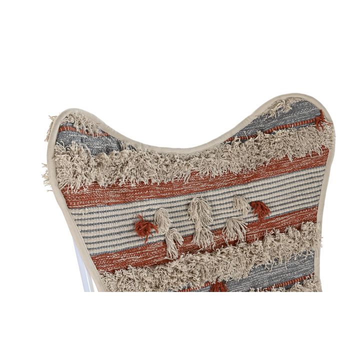 Sillon Boho DKD Home Decor Naranja Blanco 65 x 90 x 74 cm 2 Sillon Boho DKD Home Decor Naranja Blanco 65 x 90 x 74 cm 2
